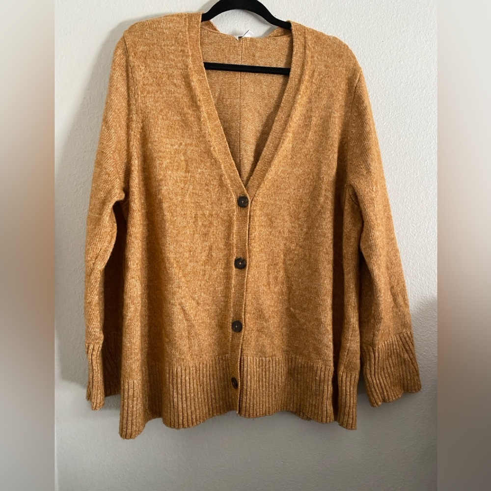 J Jill Cardigan Sweater 2XL Brown Orange Classic Cotton Blend